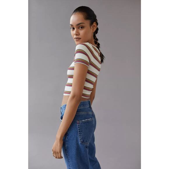 Urban Renewal Remnants Striped Baby Tee - Size Medium - Picture 2 of 6